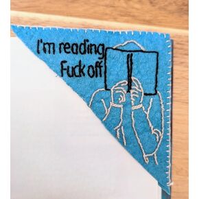 Hand Embroidered Corner Bookmark, Personalized Felt Bookmarks, Fun & Cute Book Accessories Gifts for Reading Lovers (A)