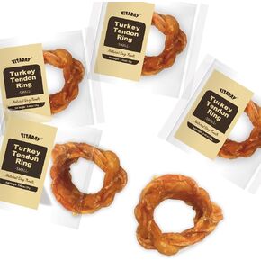 Turkey Tendon for Dogs – 100% Natural, USA-Sourced, High-Protein, Low-Fat, Grain Free, Chew, Rawhide Alternative, Hypoallergenic Puppy & Dog Treats, Lollipop (Pack of 4) in Saudi Arabia