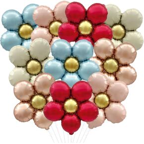 10 PCS البالونات ديزي ملونة زهرة رقائق البالونات 20 بوصة على شكل زهرة البالون البالون الفتيات ديزي تحت عنوان حفل زفاف زفاف دش الطفل اللوازم (5 ألوان)