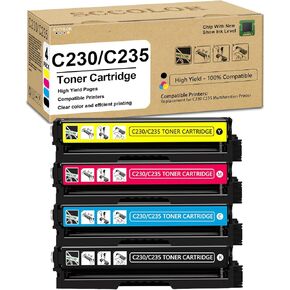 خرطوشة الحبر C230 C230 C235 مع رقاقة جديدة عالية العائد 006R04391 006R04392 006R04393 006R04394 (BK: 5،550 صفحة ، CMY: 4،550 صفحة) بديل لـ Xerox C230 C235 C230/DNI