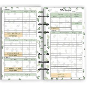 Harphia A6 Planner Monthly Weekly and Expense Tracker Paper Kit, for 6 Ring Binder Planner, 6-3/4" x 3-3/4", Personal Size for Budget Binder