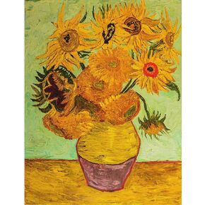 Niho-Jiuma van Gogh Diamond Art Kits Sunflowers ، 5D DIY Pull Drill Painting Gift للبالغين ، ديكور المنزل (12x16 بوصة/30x40 سم)
