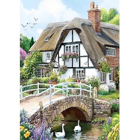 Naimoer House Diamond Painting Kits للبالغين ، DIY 5D كامل الحفر المناظر الطبيعية الماس مجموعات الفنون الماس الصور مثالية للاسترخاء وديكور الجدار المنزل 30x40 سم