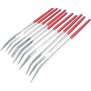 10pcs 3x140mm Diamond Mini Riffler File File Set ، نحت الحرف المفيدة المنحنية ، سبيكة الأداة الخزفية للمعادن ، الزجاج ، الخشب ، البلاستيك ، المجوهرات