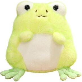 Elainren Sleepy Frog Plush Toy Toy Creative Frog Pottive Animals Green Frog Plushie- Hug and Cuddle with Squishy Accishy and للحشو - هدية دمى الضفدع ، 9.8 ''