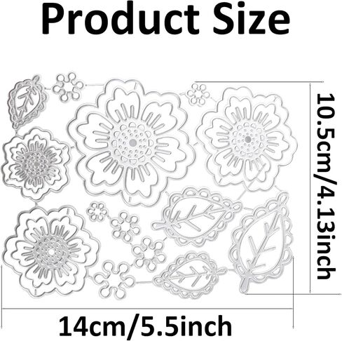 pson 14 Styles Flower & Leaves Cutting Dies Set for Card Making, Carbon Steel Embossing Template for Scrapbooking, Paper Crafts, DIY Photo Decorative in Saudi Arabia