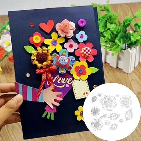 pson 14 Styles Flower & Leaves Cutting Dies Set for Card Making, Carbon Steel Embossing Template for Scrapbooking, Paper Crafts, DIY Photo Decorative in Saudi Arabia