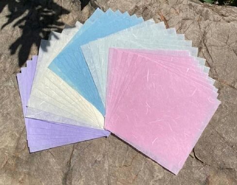 50 Sheets 6 x 6 Inches Natural Fiber Mulberry paper Sheets Square Origami Paper Arts Folding Craft, Decoration Paper, Square Folding Paper for DIY Crafts. (White Color, 6"x6") in Kuwait