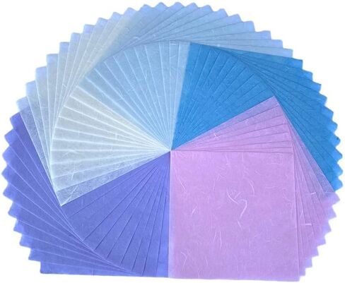 50 Sheets 6 x 6 Inches Natural Fiber Mulberry paper Sheets Square Origami Paper Arts Folding Craft, Decoration Paper, Square Folding Paper for DIY Crafts. (White Color, 6"x6") in Kuwait