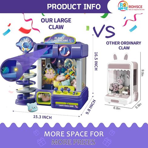 2 في 1 آلة مخلب كبيرة للأطفال مع ألعاب في الداخل ، آلة بيع ألعاب Arcade ، لعبة Mini Claw Game Toy ، هدايا عيد ميلاد عيد الفصح للفتاة والبنين 3+ in Kuwait