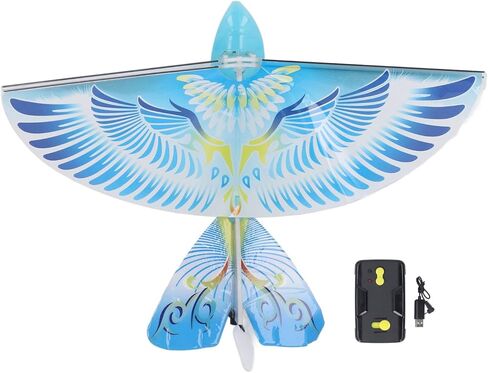 Flying RC Bird Toy 2.4GHz USB Charging LED Bionic Flapping Bird for Indoor Outdoor (Blue) in Kuwait