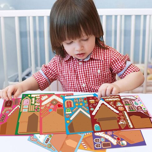 Make Your Own Gingerbread House Stickers - 27 PCS Christmas Crafts for Kids in Kuwait