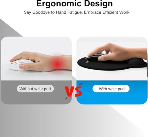 Ergonomic Mouse Pad with Wrist Rest，Gaming Mouse mat with Non-Slip PU Base，23mm High Wrist Support，Relieve Pain, Enhance Precision,Mouse Pads for Comfortable Gaming and Office Use in Kuwait