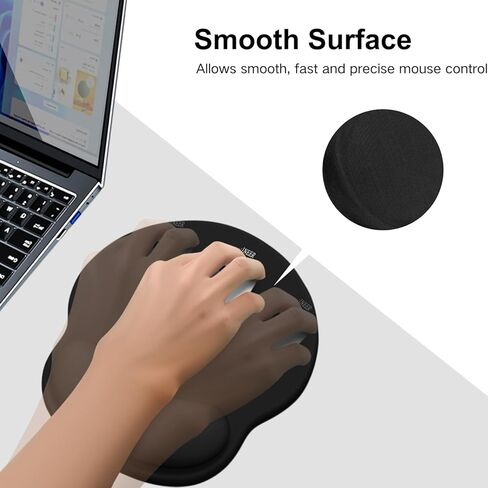 Ergonomic Mouse Pad with Wrist Rest，Gaming Mouse mat with Non-Slip PU Base，23mm High Wrist Support，Relieve Pain, Enhance Precision,Mouse Pads for Comfortable Gaming and Office Use in Kuwait
