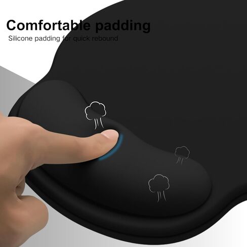 Ergonomic Mouse Pad with Wrist Rest，Gaming Mouse mat with Non-Slip PU Base，23mm High Wrist Support，Relieve Pain, Enhance Precision,Mouse Pads for Comfortable Gaming and Office Use in Kuwait