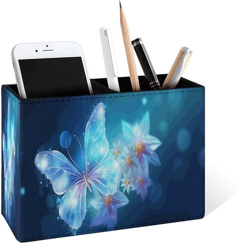 Famame Cute Manatee Pencil Holder for Desk, Leather Desktop Container Pen Cup Storage Study Table Pen Organizer Makeup Brush Holder for Classroom Office Home in Saudi Arabia