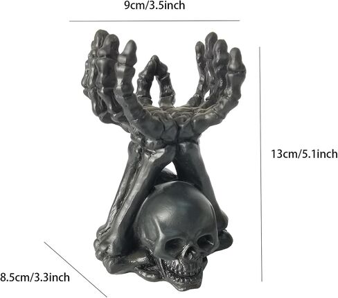 Gothic Candle Holder & Hand Jewelry Holder – Skeleton Hand Organizer for Rings, Bracelets, Necklaces | Heavy-Duty Polyresin Display, Dark Decor Gothic Home Office in Saudi Arabia