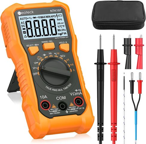 Neoteck 6000 Counts Digital Multimeter with NCV and TRMS Auto Range Multimeter for AC/DC Voltage&Current,Resistance,Capacitance,Frequency,Temperature,Duty Ratio,Continuity Voltmeter for Car Circuit in Kuwait