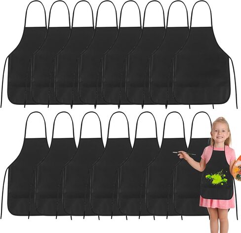 15 قطعة من PLULON مآزر فنية للأطفال سموك آرت الأطفال رسم مآزر فنان من القماش السائبة للحرف المنزلية والمطبخ والفصول الدراسية ونشاط الرسم الفني in Kuwait