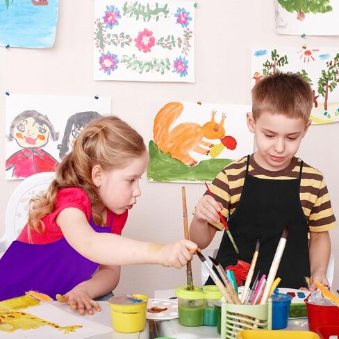 15 قطعة من PLULON مآزر فنية للأطفال سموك آرت الأطفال رسم مآزر فنان من القماش السائبة للحرف المنزلية والمطبخ والفصول الدراسية ونشاط الرسم الفني in Kuwait