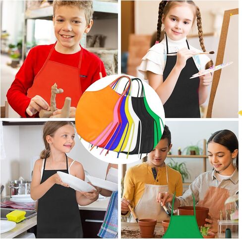 15 قطعة من PLULON مآزر فنية للأطفال سموك آرت الأطفال رسم مآزر فنان من القماش السائبة للحرف المنزلية والمطبخ والفصول الدراسية ونشاط الرسم الفني in Kuwait