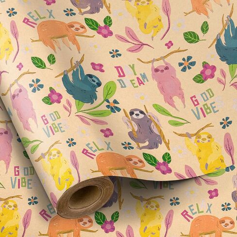Ruspepa Kids Kraft لف لفائف الورق ، لفة صغيرة ، البط الصغير الرائع مع التفاف هدايا الزهور ، ورق الربيع والصيف للأطفال ، الأولاد والبنات ، 17 بوصة × 16.4 قدم in Kuwait