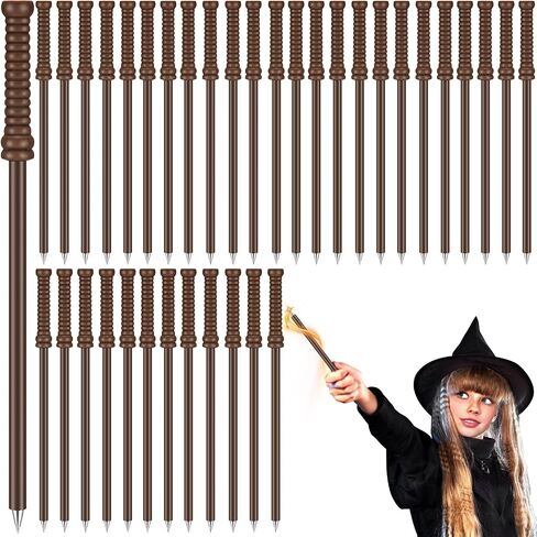 COLARR 50 PCS Wizard Wands perppoint Pen مع قبعة هالوين القلم بأقلام أسطوانية للأطفال معالجات الحفلات اللوازم الأطفال. in Saudi Arabia