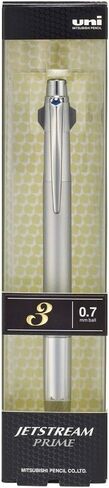Mitsubishi Pencil SXE3300007.26 Jetstream Prime Tri-Color Ballpoint Pen, 0.7, Silver in Saudi Arabia