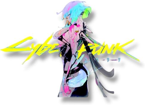 Cyberpunk Vinyl Car Decal Lucy Anime | Reflective Waterproof Removable Cyberpunk Sticker for Car Laptop Bumper Window | Cyberpunk Sticker Reflective for car for Laptop (LULU) in Kuwait