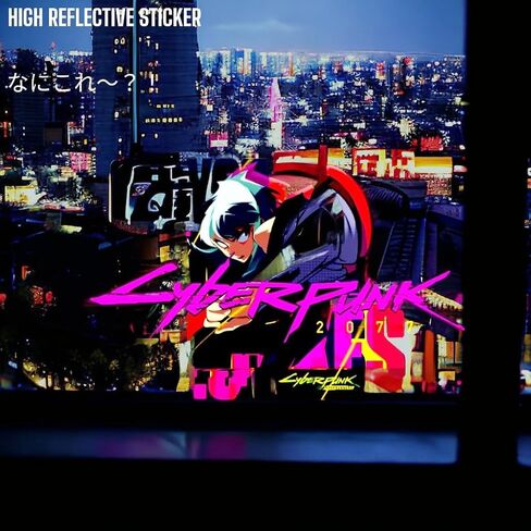 Cyberpunk Vinyl Car Decal Lucy Anime | Reflective Waterproof Removable Cyberpunk Sticker for Car Laptop Bumper Window | Cyberpunk Sticker Reflective for car for Laptop (LULU) in Kuwait