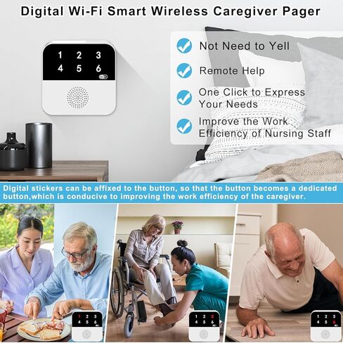 WiFi Caregiver Call Button Emergency SOS Alert Call Button Life Alert for Seniors no Monthly Fee with Fall Detection Waterproof Panic Button for Elderly Seniors Patients at Home in Kuwait