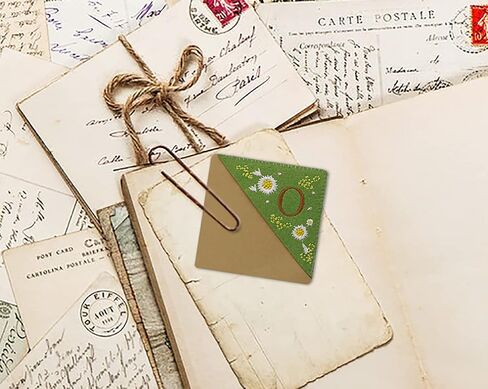 Penta Angel Perfroeded Corner Book Page Page Love Triangle Letter Personalized Handmade Cute Flower Book Page Marks Clip for Women Girls Responst Lover (O) in Kuwait