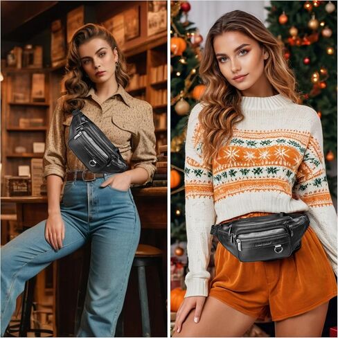 حقيبة خصر جلدية أصلية للرجال من الجلد Fanny Pack، رياضية أثناء السفر والمشي لمسافات طويلة in Kuwait