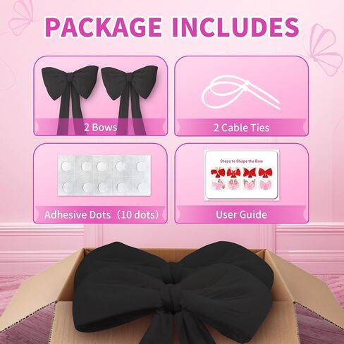 Black Bow Birthday Decorations Coquette Party Backdrop 2 Pcs Big Bow Themed Wall Decor for Room Large Door Bows Ormanents Giant Wedding Bachelorette Baby Shower Bridal Christmas Tree Decoration in Saudi Arabia