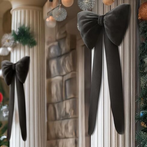 Black Bow Birthday Decorations Coquette Party Backdrop 2 Pcs Big Bow Themed Wall Decor for Room Large Door Bows Ormanents Giant Wedding Bachelorette Baby Shower Bridal Christmas Tree Decoration in Saudi Arabia