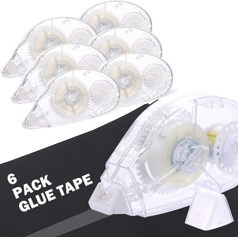 أسطوانة شريط مزدوجة من جانب ، 0.3 بوصة × 33 قدمًا ، مستلزمات قصاصات لاصقة ، دائمة ، أسطوانة غراء ، شريط شفاف للهدية DIY Crafts Art Projec in Kuwait