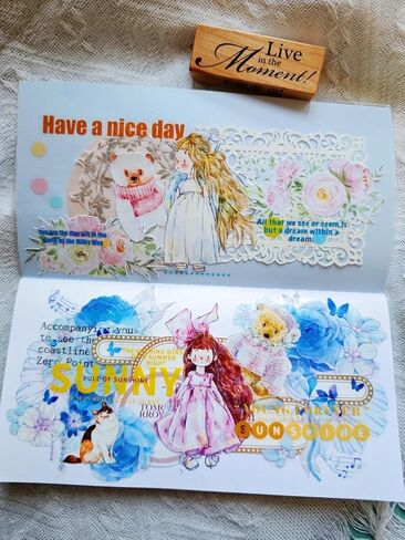 Kawaii Washi Tape Girl Stickers,SeaHorse Vol3-A18 XiaoNan,Original Design Vintage Clear PET Tape,Cute Kids Character Stickers,for Journaling,Scrapbook Supplies,Junk Journal,Bullet Journal Supplies in Saudi Arabia