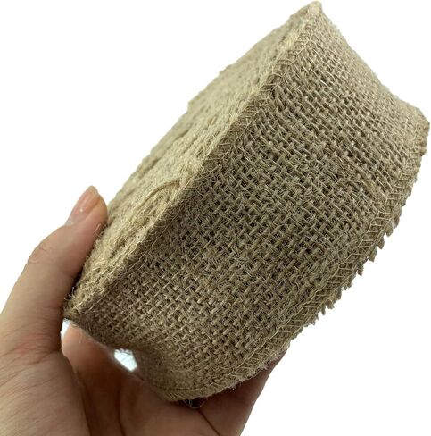Memujpsun Natural Forlap Fabric Roll ، 11 ياردة ، حواف منتهية ، للعداء الطاولة ، الحرف ، حفلات الزفاف ، المفارش ، صناعة الزهور ، تزيين الأشجار ، غلاف الهدايا (4 بوصات) in Saudi Arabia