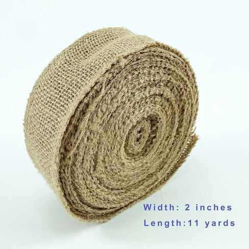 Memujpsun Natural Forlap Fabric Roll ، 11 ياردة ، حواف منتهية ، للعداء الطاولة ، الحرف ، حفلات الزفاف ، المفارش ، صناعة الزهور ، تزيين الأشجار ، غلاف الهدايا (4 بوصات) in Saudi Arabia