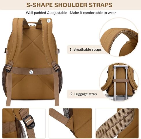 Lohol Water Resistant Backpack with Multifunctional Pockets for Teens, Durable Bookbag fits 15.6 inch Laptop for School Travel College, 25L (Black) in Kuwait