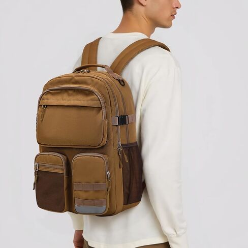 Lohol Water Resistant Backpack with Multifunctional Pockets for Teens, Durable Bookbag fits 15.6 inch Laptop for School Travel College, 25L (Black) in Kuwait