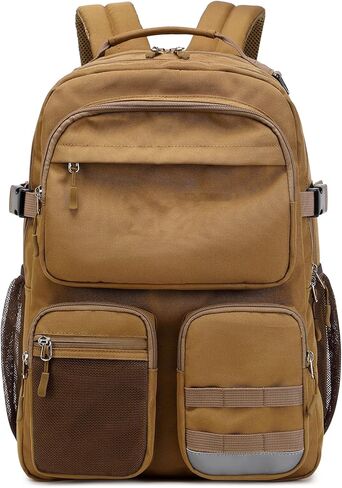 Lohol Water Resistant Backpack with Multifunctional Pockets for Teens, Durable Bookbag fits 15.6 inch Laptop for School Travel College, 25L (Black) in Kuwait