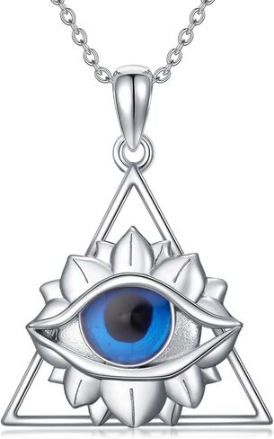 Evil Eye Pendant Necklace for Women S925 Sterling Silver Blue Evil Eye Necklace with Cubic Zirconia Protection Jewelry Gift for Her in Saudi Arabia