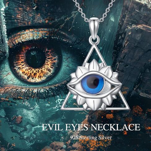 Evil Eye Pendant Necklace for Women S925 Sterling Silver Blue Evil Eye Necklace with Cubic Zirconia Protection Jewelry Gift for Her in Saudi Arabia