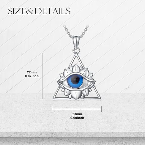 Evil Eye Pendant Necklace for Women S925 Sterling Silver Blue Evil Eye Necklace with Cubic Zirconia Protection Jewelry Gift for Her in Saudi Arabia