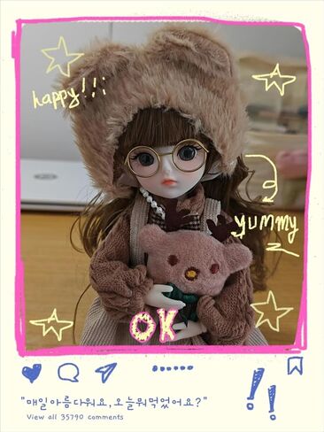 1/6 BJD Ball Jointed Blythe Smart Doll With Clothes - Anime Kawaii Myou Doll (Zongcha) in Saudi Arabia