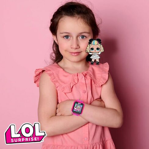 مضحك جداً. ساعة ذكية للأطفال من Surprise OMG مع شاشة لمس وكاميرا سيلفي وآلة حاسبة ومسجل صوت وعداد خطوات - تتضمن 10 وجوه ساعة أنيقة وألعاب مدمجة - تناسب أحجام المعصم من 5.5 بوصة إلى 8 بوصة in Kuwait