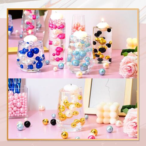 310Pcs Vase Filler Black Gold No Hole Faux Beads for Vase Filling Decorations, Candle Centerpieces, Wedding Centerpieces, Home Party Decor (8/14/20mm) in Saudi Arabia