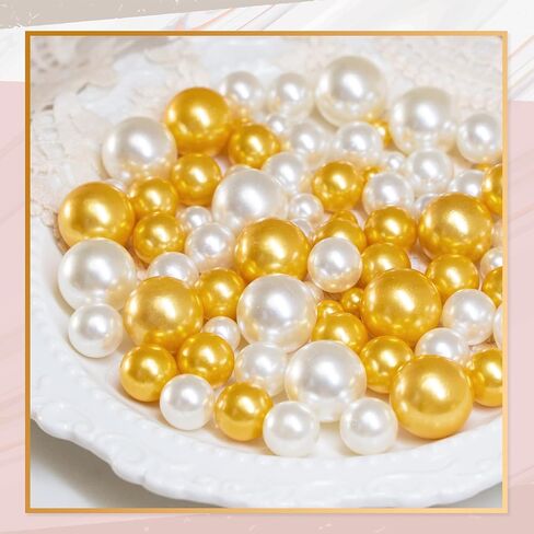 310Pcs Vase Filler Black Gold No Hole Faux Beads for Vase Filling Decorations, Candle Centerpieces, Wedding Centerpieces, Home Party Decor (8/14/20mm) in Saudi Arabia