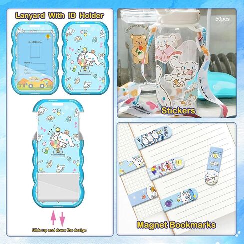 Cute Cartoon Gift Set Kawaii Stationery Kit Include Spiral Notebook Gel Pen Stickers Case (Green) in Saudi Arabia